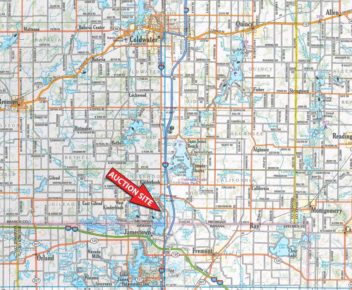 Area map - FARM EQUIPMENT AUCTION IN BRANCH COUNTY, MICHIGAN